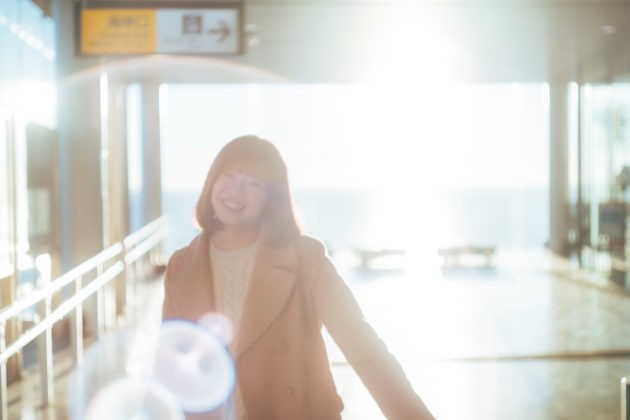 日立駅　恋人　朝日